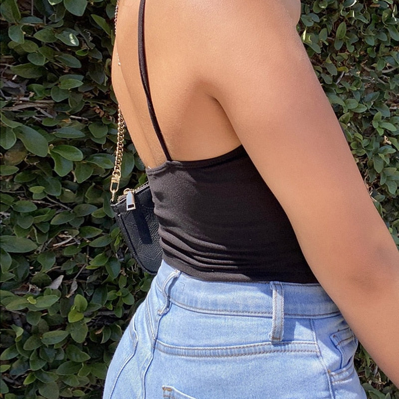Solid Colour Camisole Crop Top