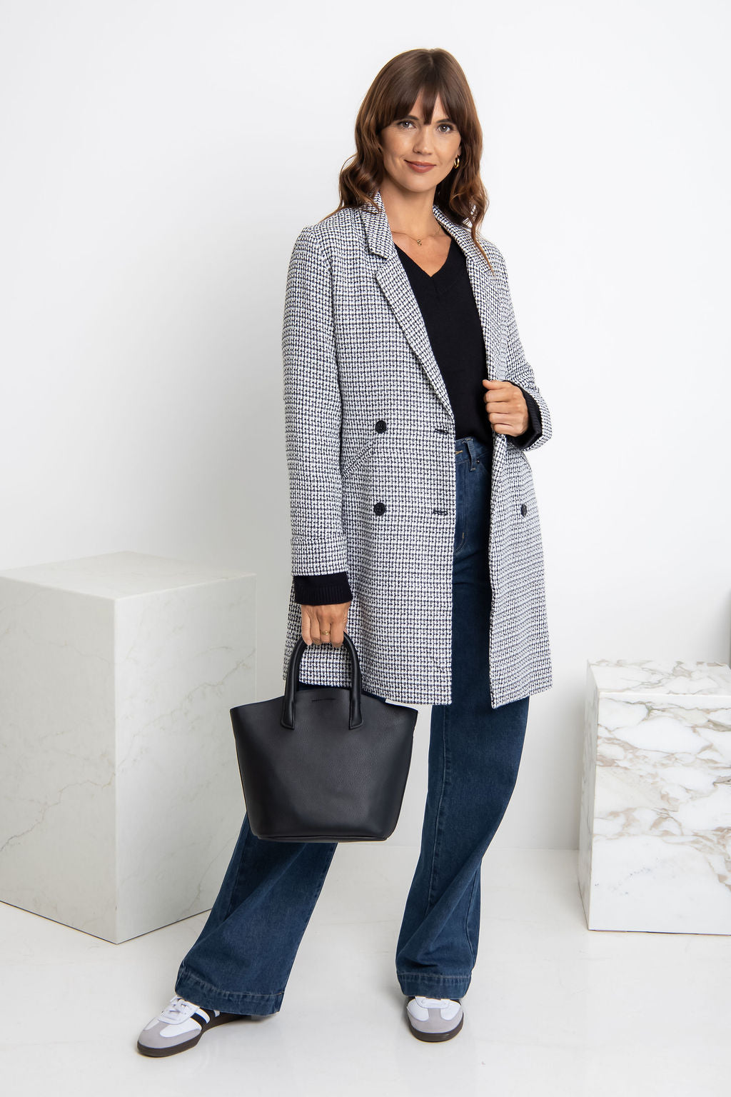 Valentina Coat - Black and White