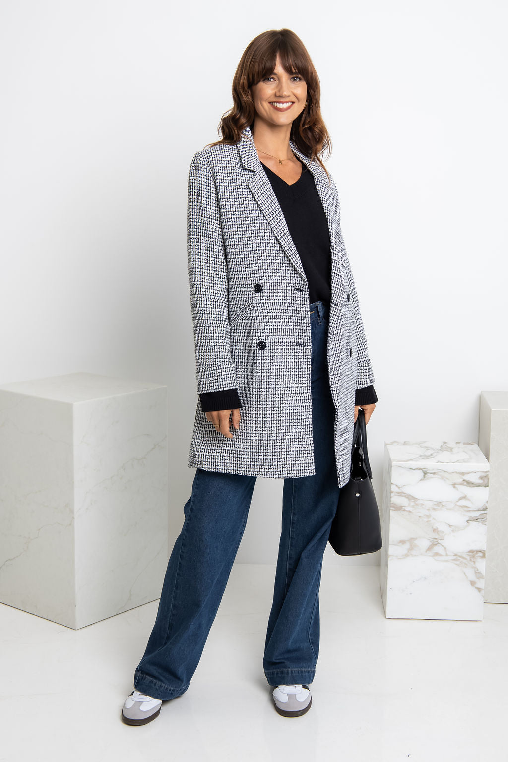 Valentina Coat - Black and White