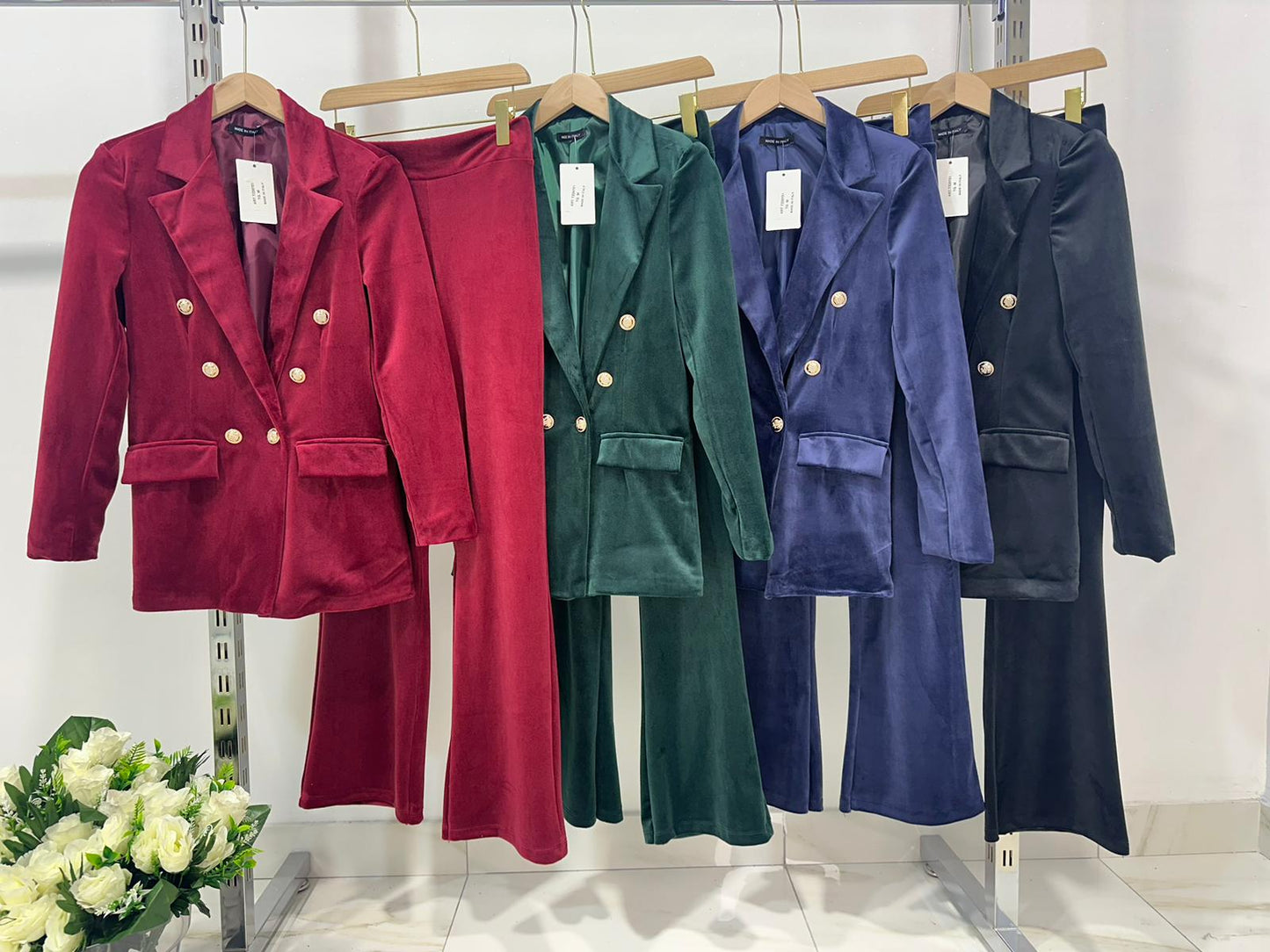 Velvet Blazer & Pants Set for Women