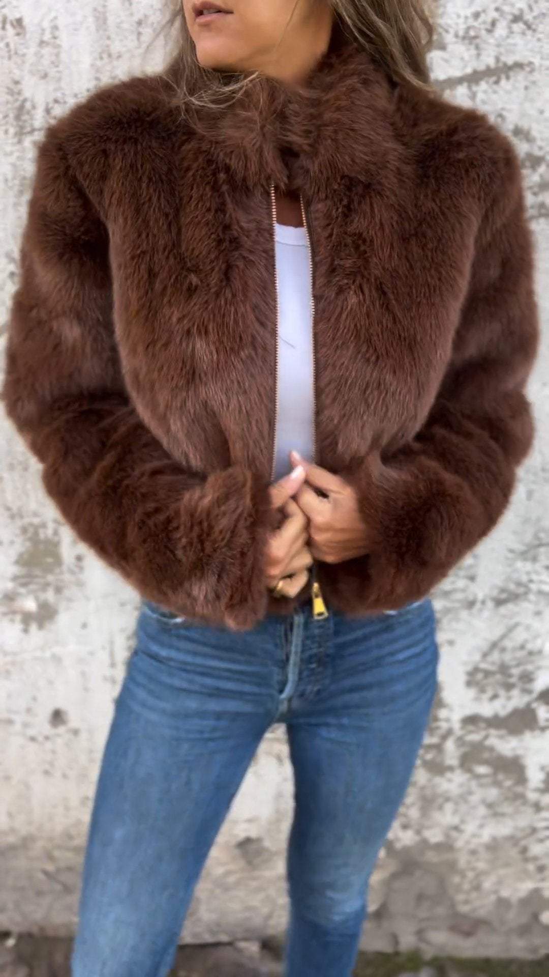 Mercy Faux Fur Jacket – Luxe Winter Glam Look