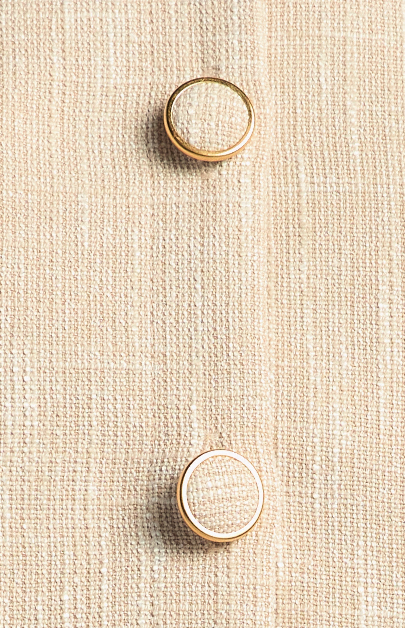 Lightweight Tweed Fabric Top and Skirt Set with Gold Accent Buttons