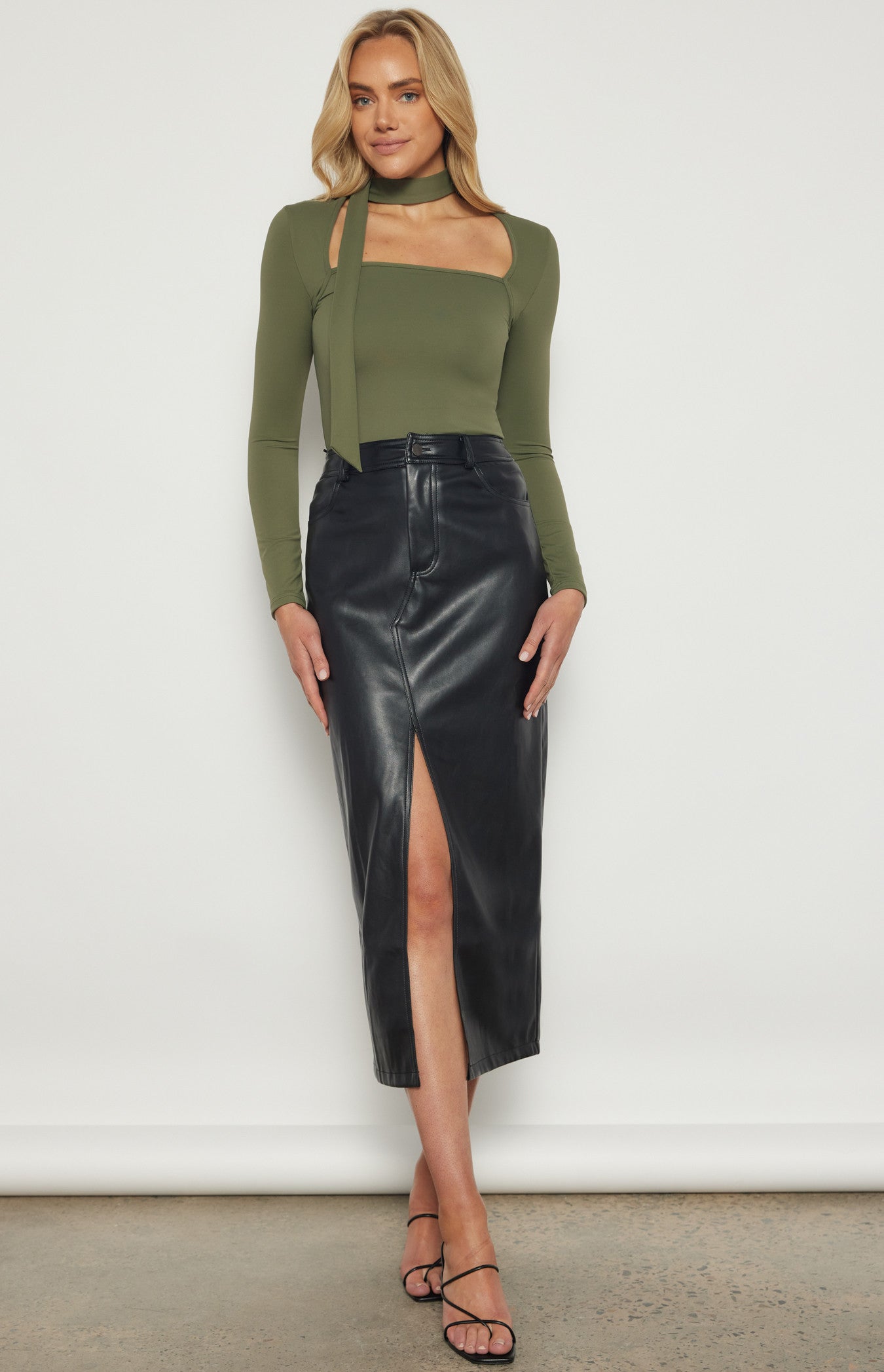 Stretch Jersey Top with Scarf