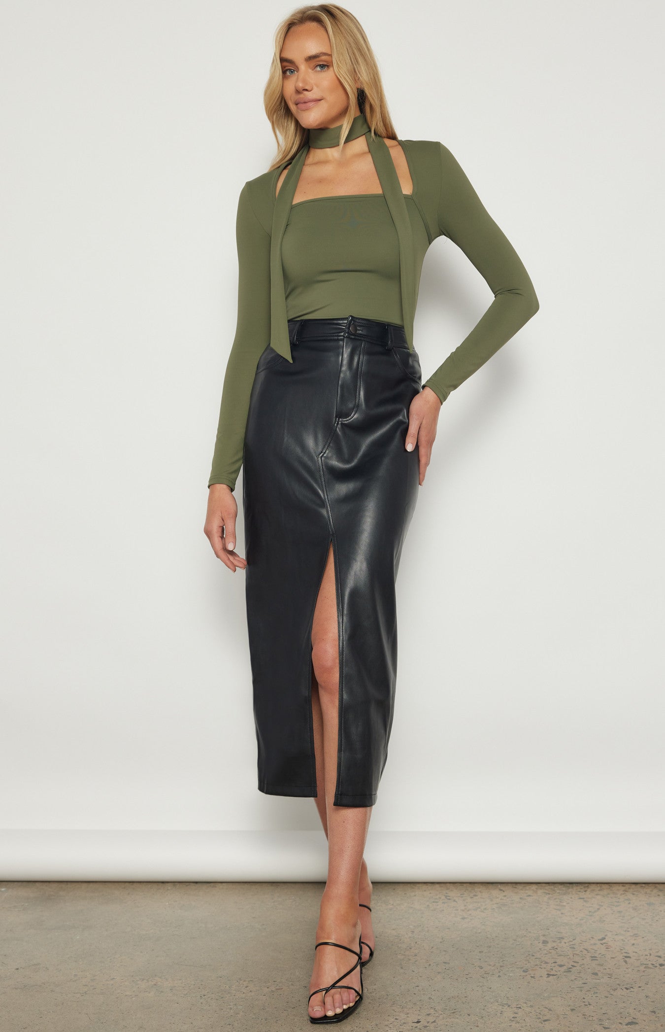 Stretch Jersey Top with Scarf