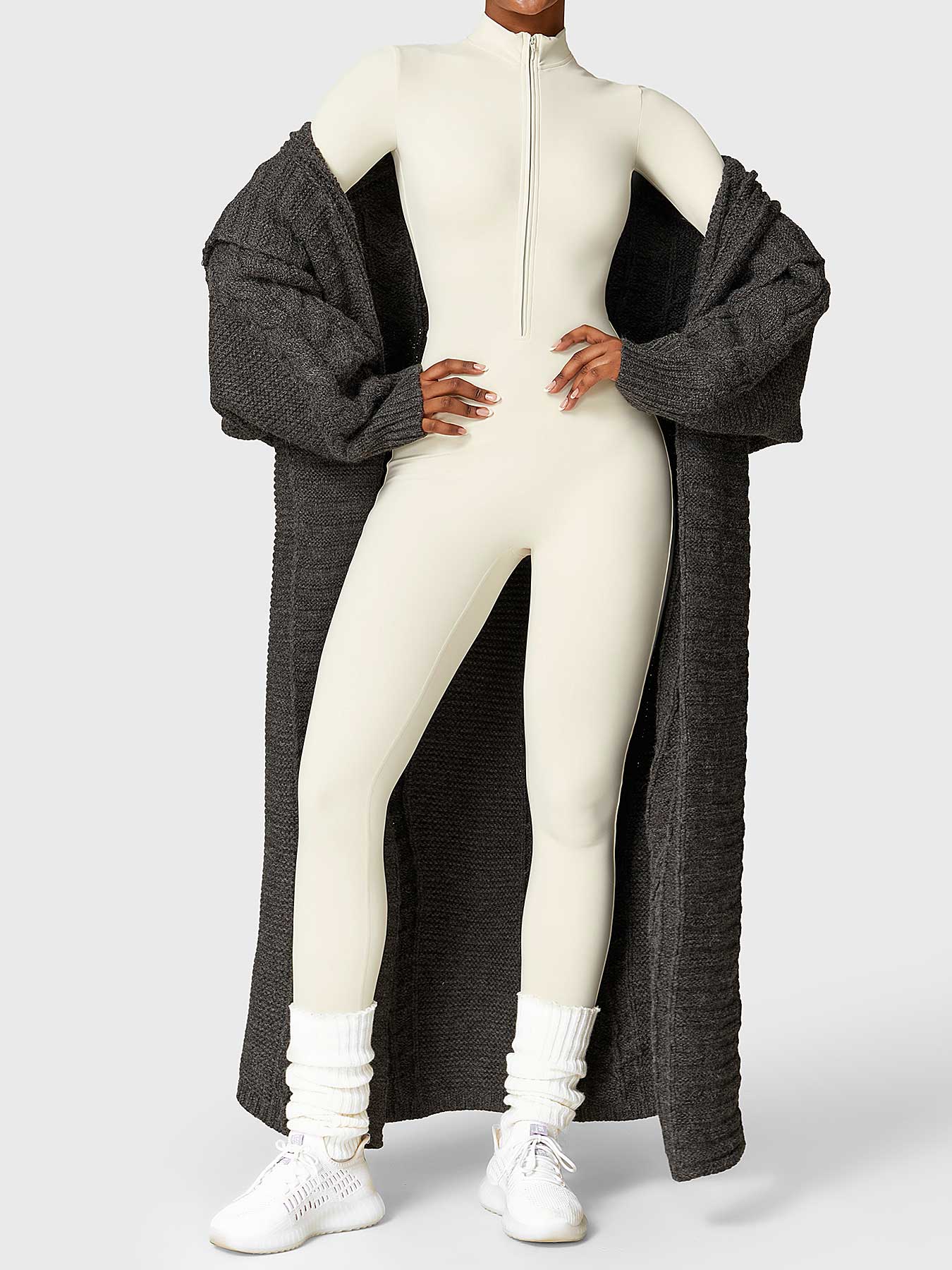 Icons Fleece Long Sleeve Zipper Jumpsuit