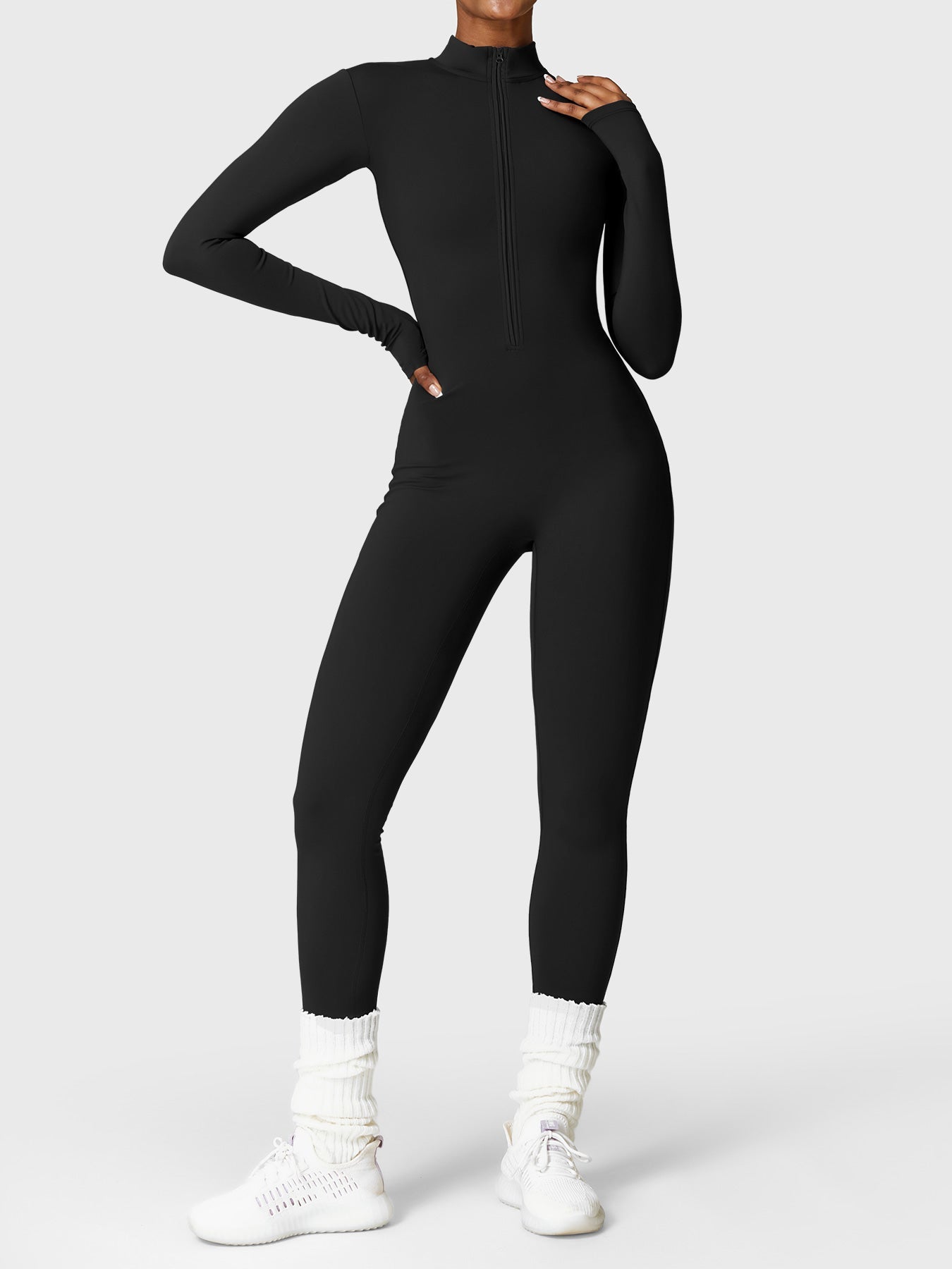 Icons Fleece Long Sleeve Zipper Jumpsuit