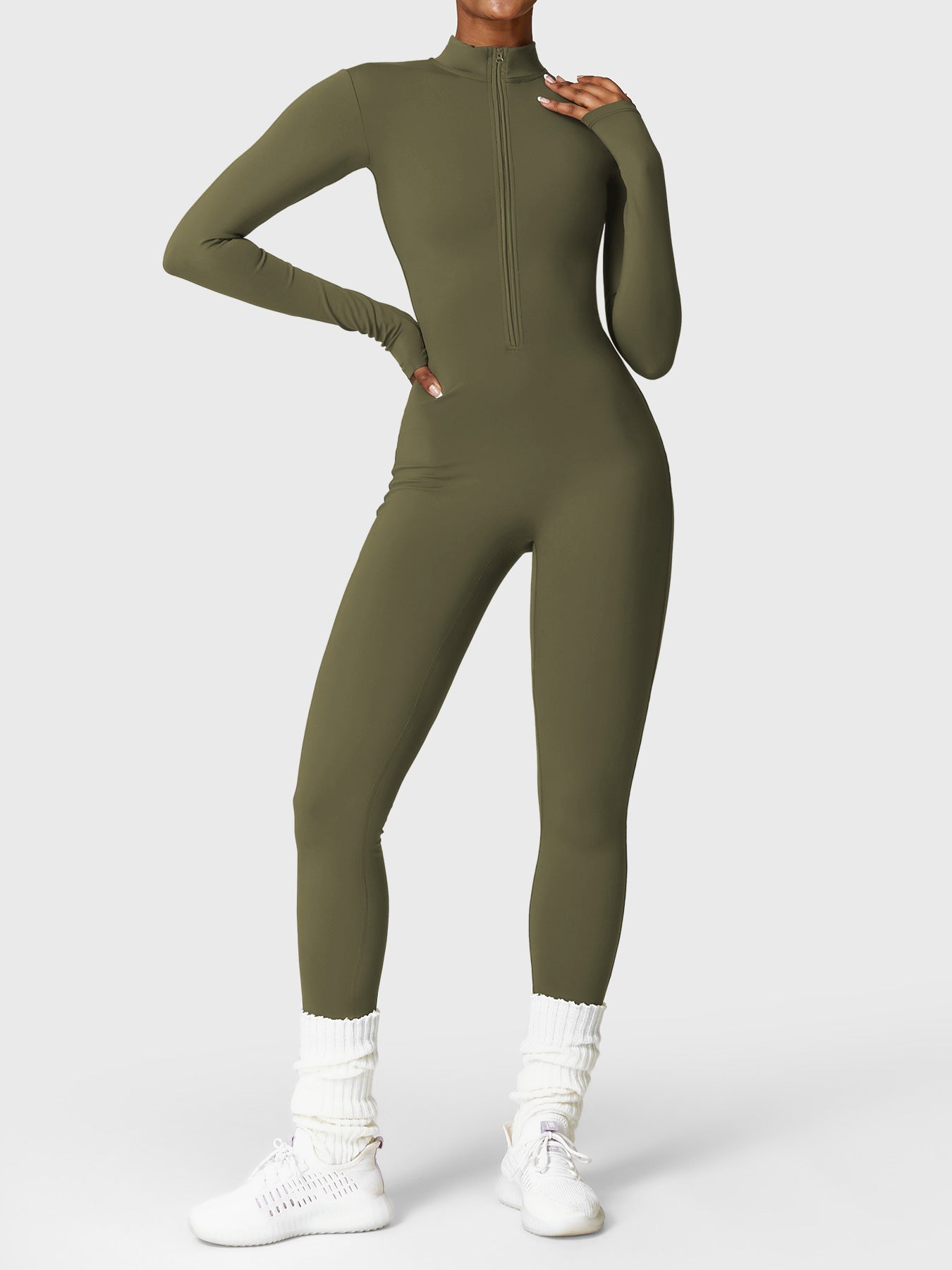 Icons Fleece Long Sleeve Zipper Jumpsuit