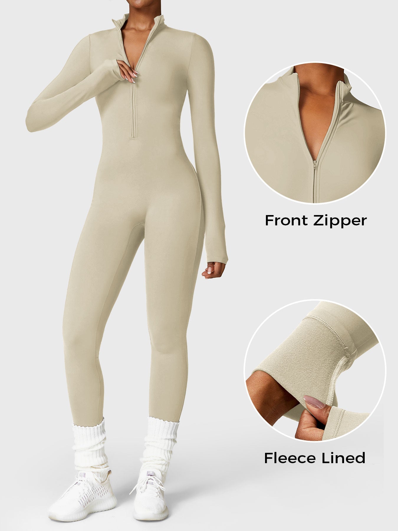 Icons Fleece Long Sleeve Zipper Jumpsuit