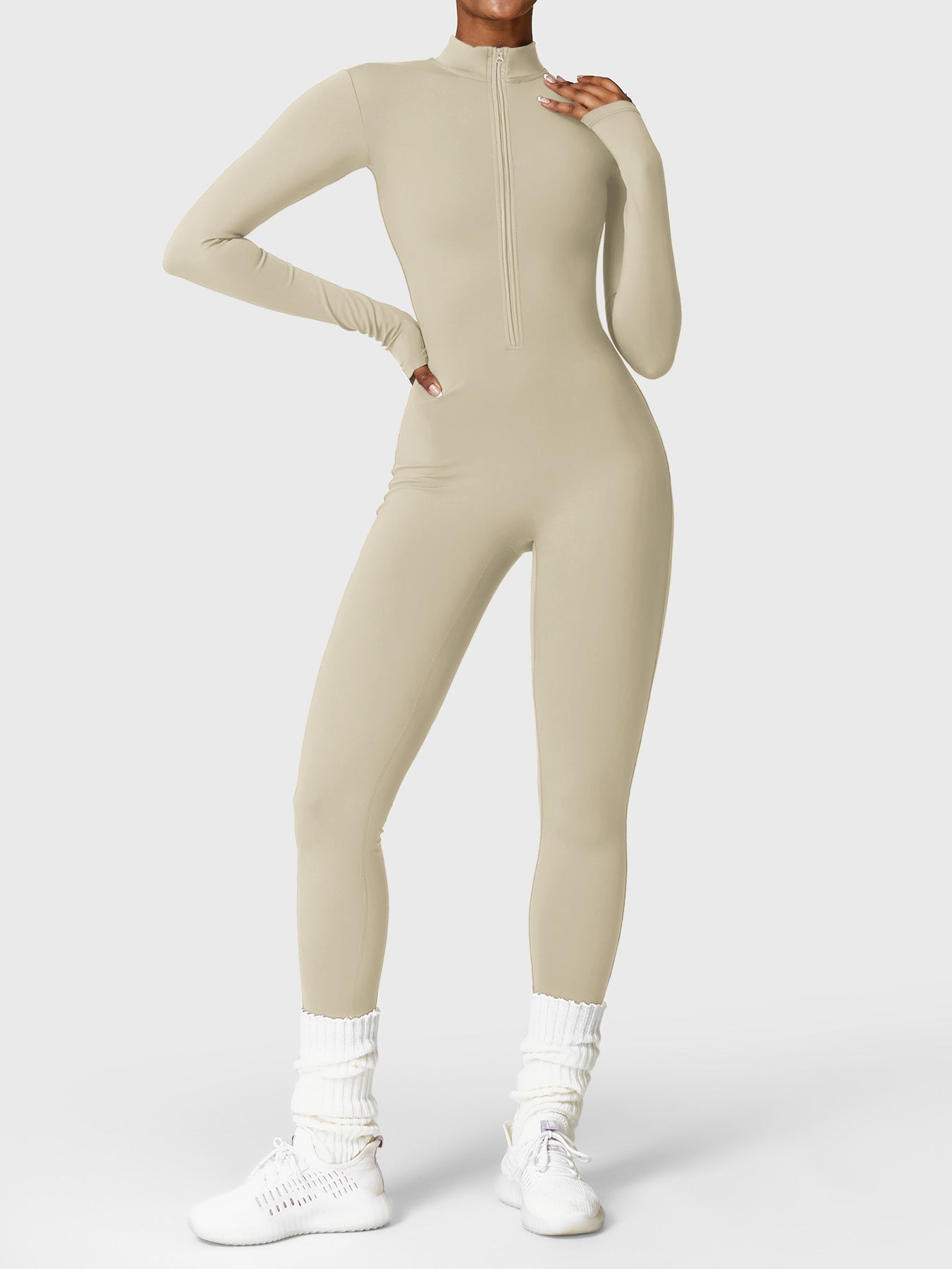Icons Fleece Long Sleeve Zipper Jumpsuit