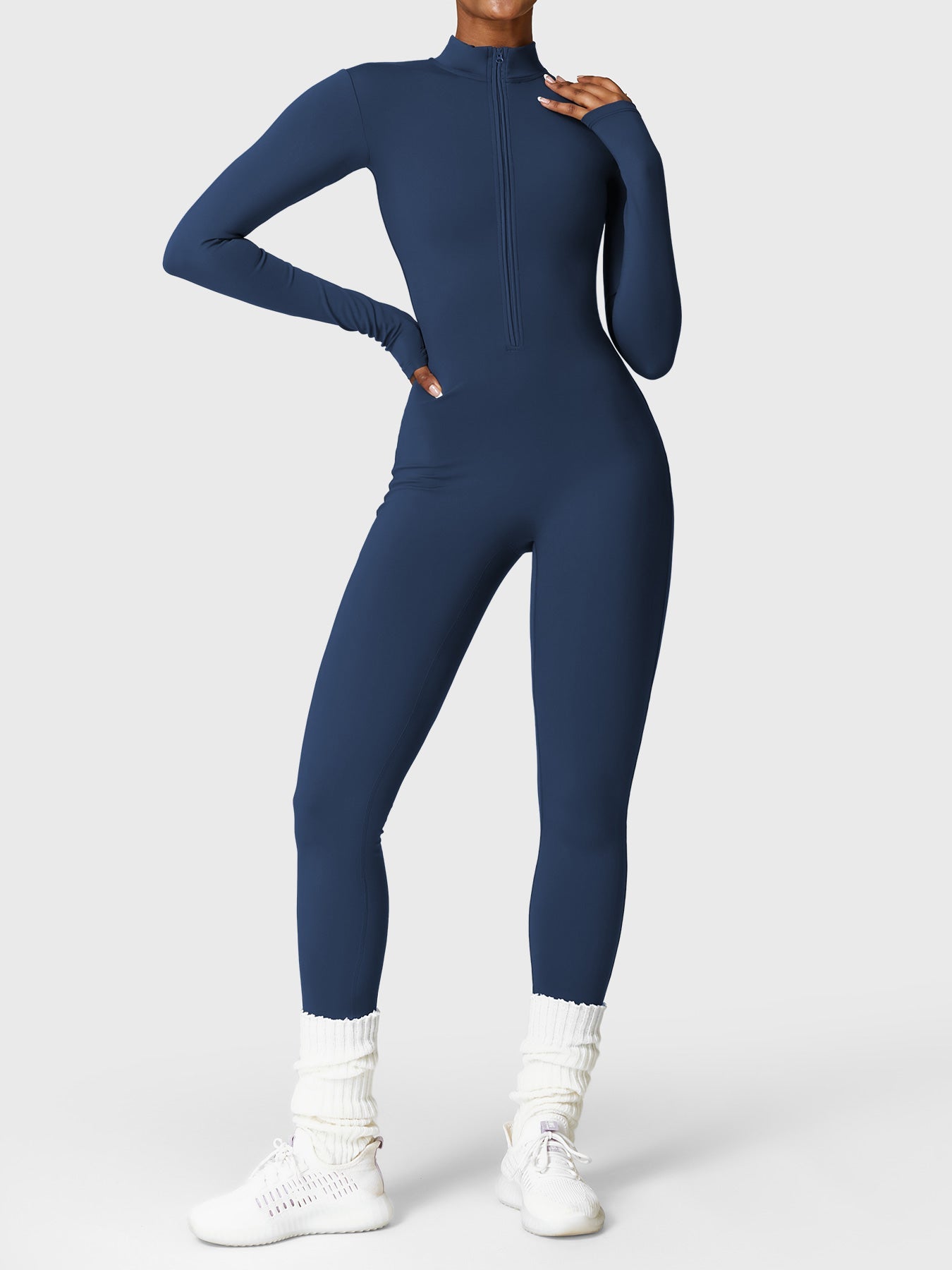 Icons Fleece Long Sleeve Zipper Jumpsuit