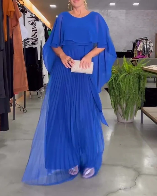 Round Neck A-Line Maxi Dress