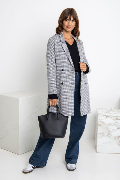 Valentina Coat - Black and White