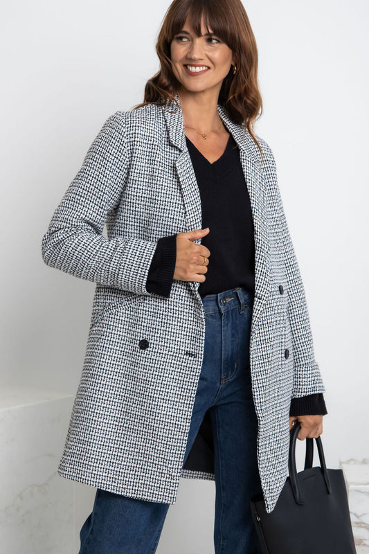 Valentina Coat - Black and White