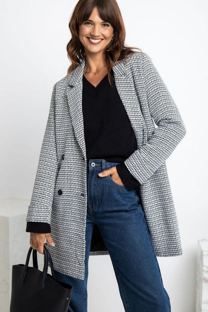 Valentina Coat - Black and White