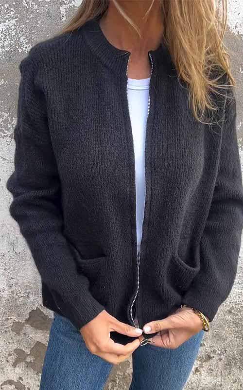Lina | Knitted Zipper Cardigan