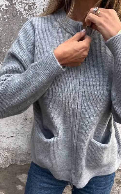 Lina | Knitted Zipper Cardigan