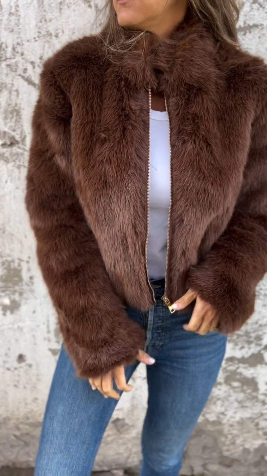 Mercy Faux Fur Jacket – Luxe Winter Glam Look