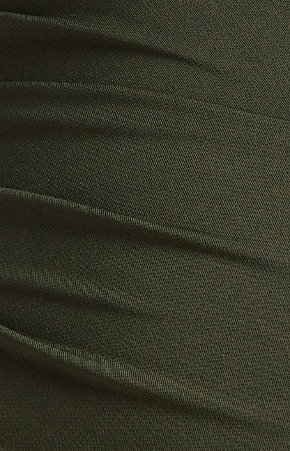 Pleated Detail Stretch Jersey Midi Dress