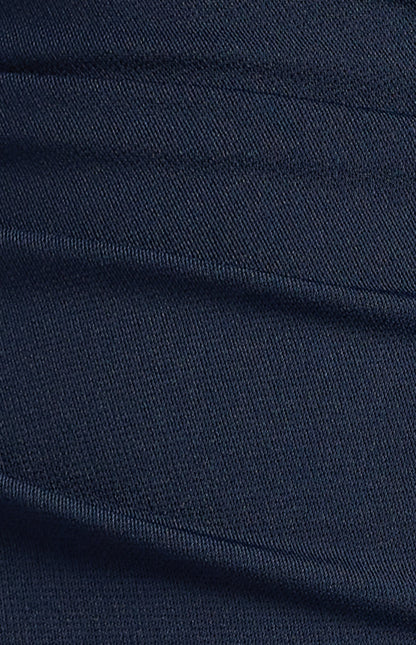 Pleated Detail Stretch Jersey Midi Dress