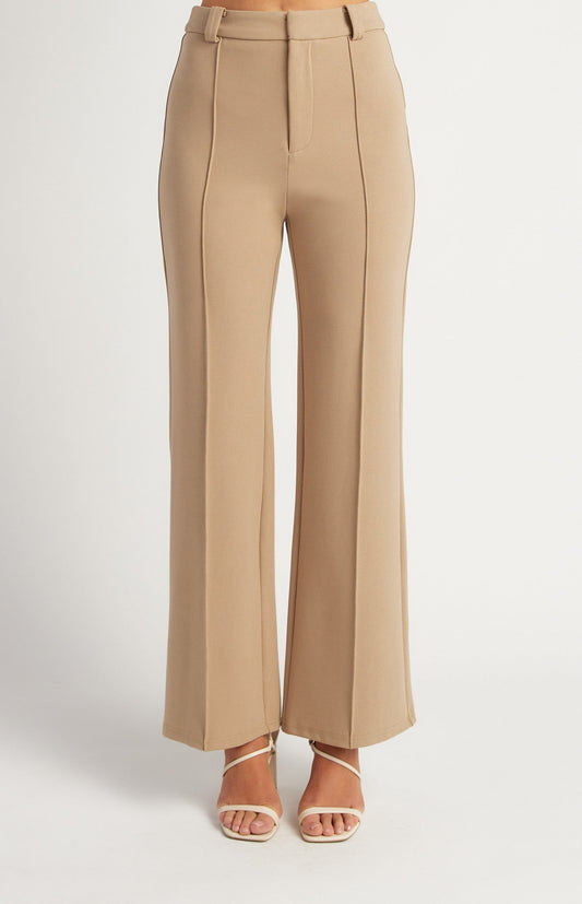 Stretch Fabric Front Seam Detail Pants