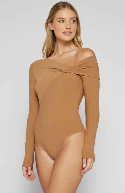 One Shoulder Jersey Top with Knot Feature