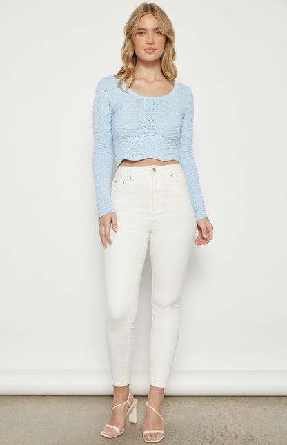 Scallop Textured Knit Top