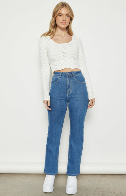 Scallop Textured Knit Top