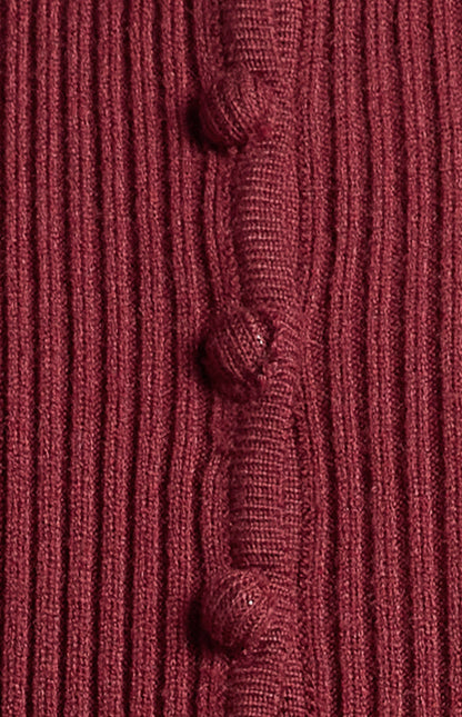 Knit Mini Dress and Cardigan Set with Self-Fabric Buttons