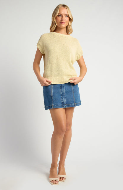 Crochet Cap Sleeves Relaxed Knit Top