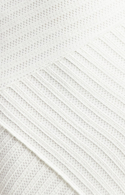 Textured Contrast Panel Jersey Top and Skirt Set