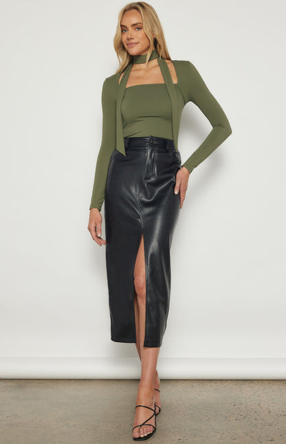 Stretch Jersey Top with Scarf