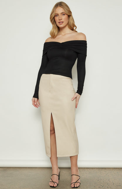 Off Shoulder Top with Front Ruched