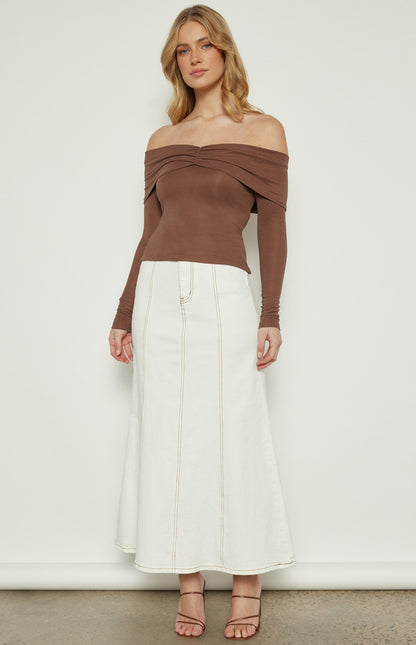Off Shoulder Top with Front Ruched