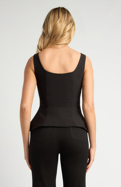 Stretch Jersey Peplum Top with Invisible Side Zip