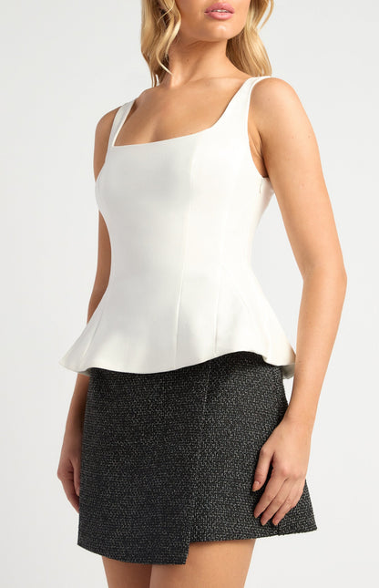 Stretch Jersey Peplum Top with Invisible Side Zip