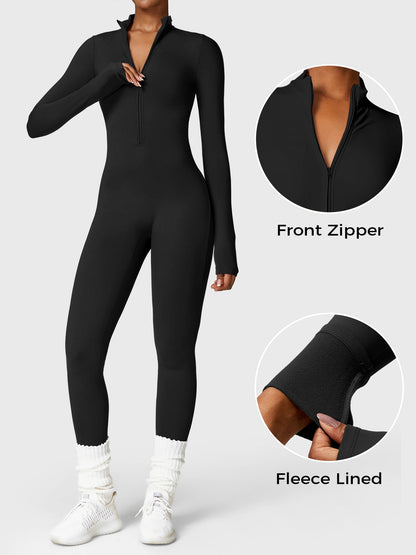 Icons Fleece Long Sleeve Zipper Jumpsuit