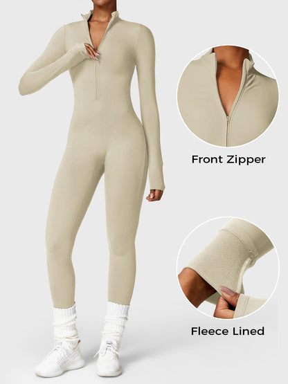 Icons Fleece Long Sleeve Zipper Jumpsuit